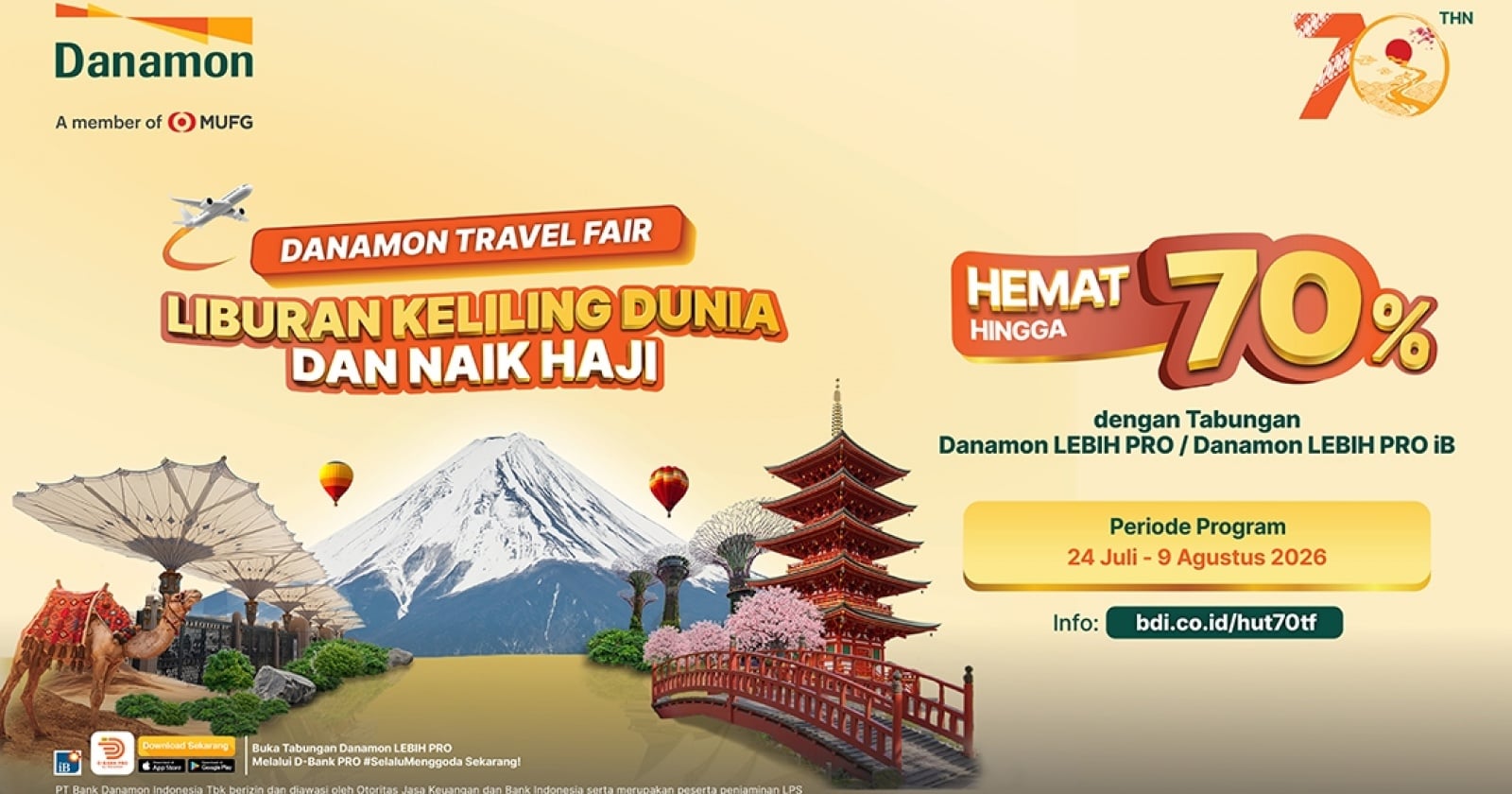 travel fair danamon - ilustrasi berita Perayaan 70 Tahun: Travel Fair Danamon Tawarkan Diskon hingga 70%
